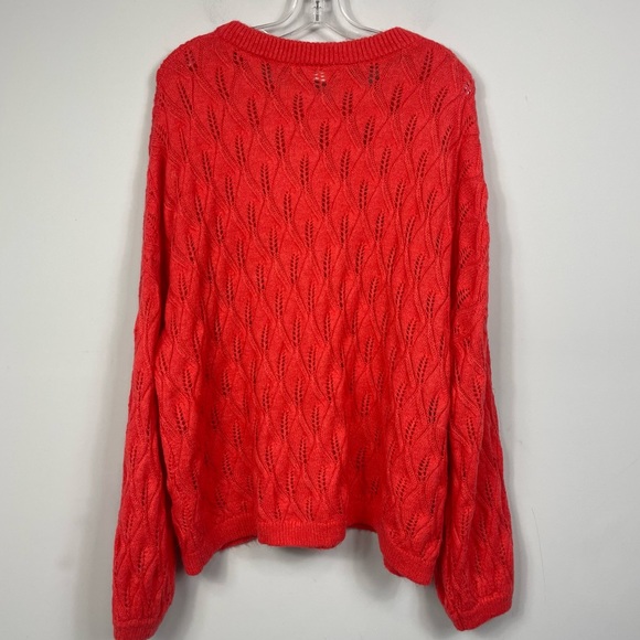 Boden Pointelle Fluffy Sweater Bright Coral K0555 Plus Size 20 / 22 Wool Aplaca - Picture 7 of 16